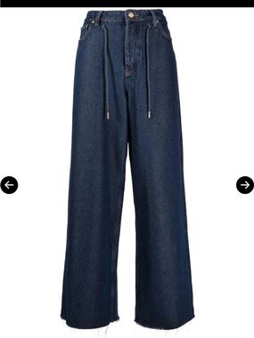 Ganni Wide-Leg Drawstring Jeans